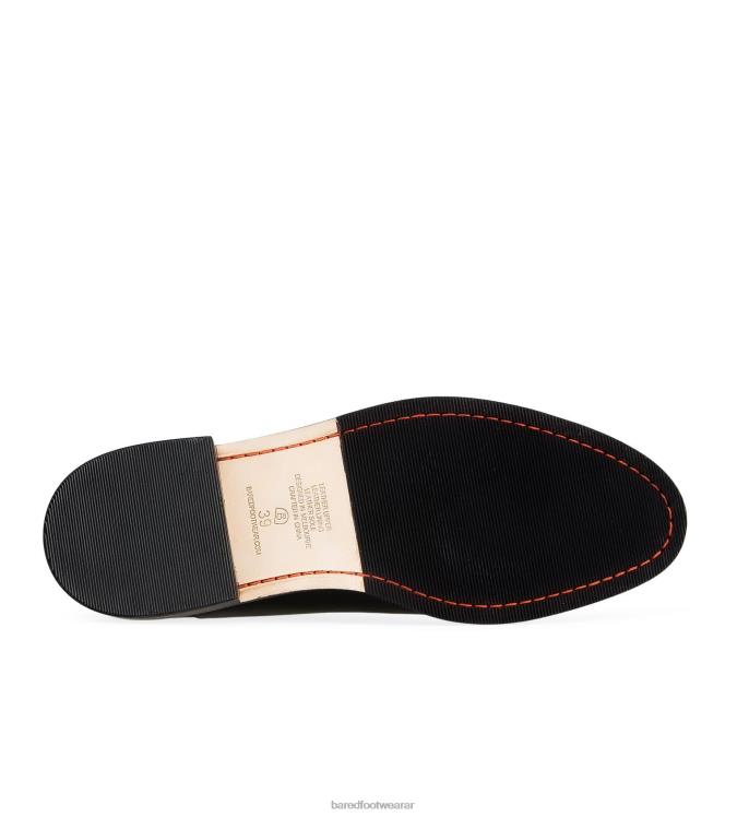 Bared Footwear mujer alondra botas planas de cuero negro 4Z004155