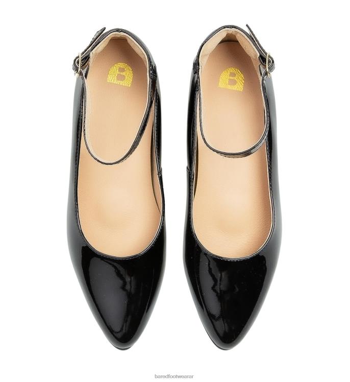 Bared Footwear mujer avefría ii bailarinas de charol negro con suela negra 4Z004296