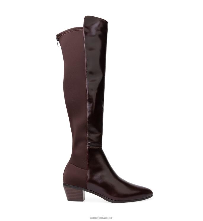 Bared Footwear mujer avestruz botas de tacón de piel de roble oscuro 4Z004161