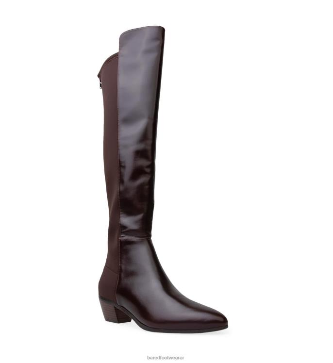 Bared Footwear mujer avestruz botas de tacón de piel de roble oscuro 4Z004161