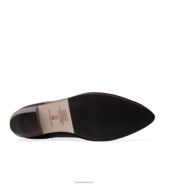 Bared Footwear mujer avestruz botas de tacón de piel de roble oscuro 4Z004161