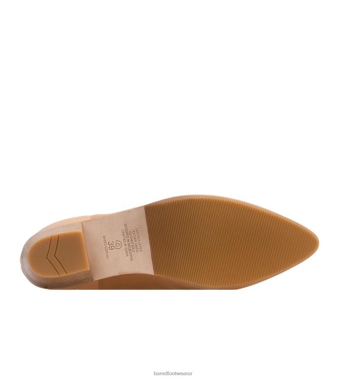 Bared Footwear mujer avestruz botas planas de cuero tostado 4Z004160