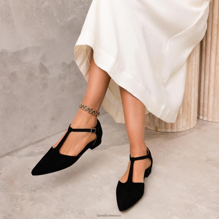 Bared Footwear mujer avoceta bailarinas de ante negro 4Z004229
