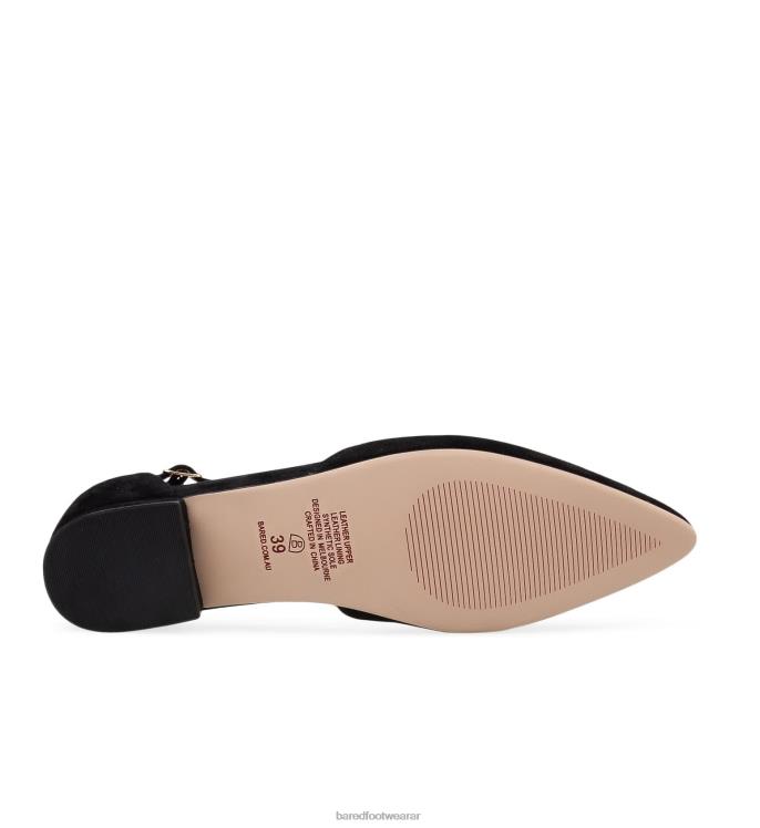 Bared Footwear mujer avoceta bailarinas de ante negro 4Z004229