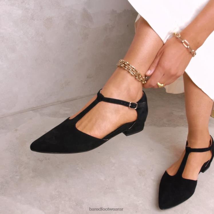 Bared Footwear mujer avoceta bailarinas de ante negro 4Z004229