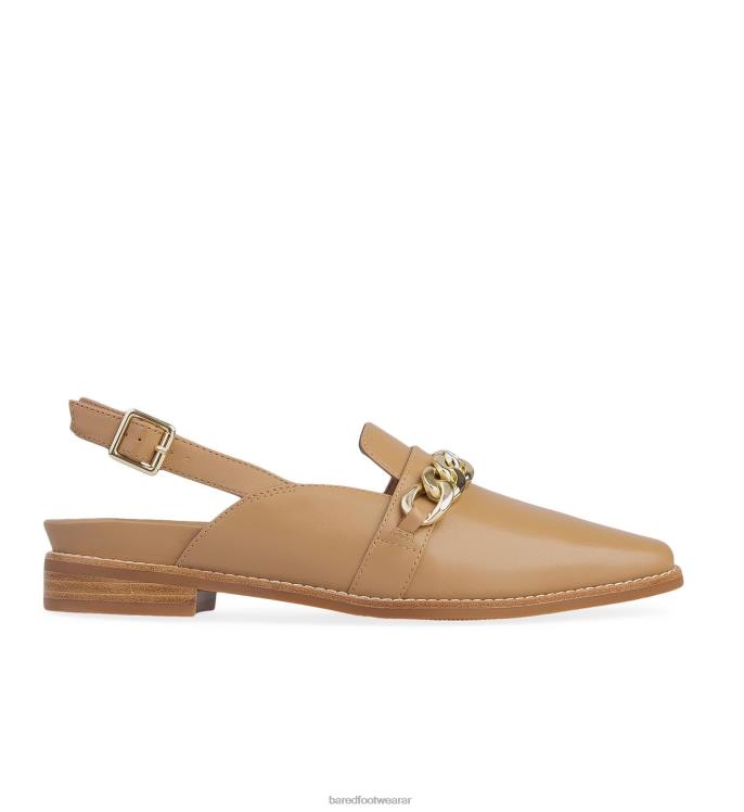Bared Footwear mujer baza bailarinas de piel con leche y cadena 4Z00473