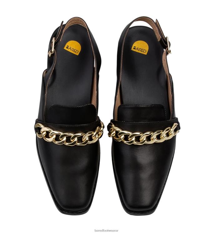 Bared Footwear mujer baza bailarinas negras con cadena 4Z00474