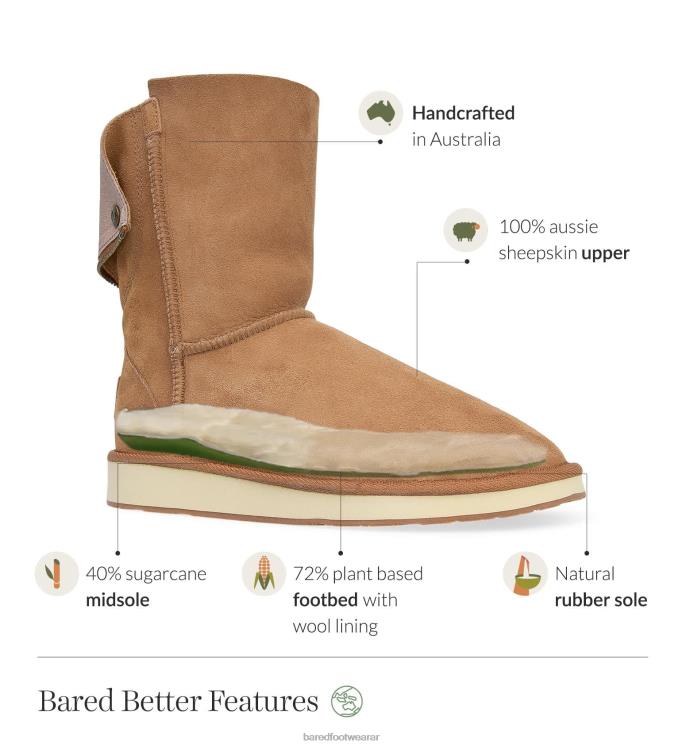Bared Footwear mujer bota de casa de punto 2 pantuflas castañas 4Z004297