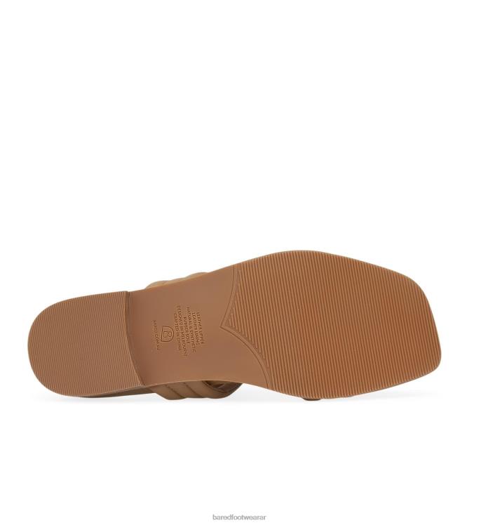 Bared Footwear mujer botín sandalias planas de cuero tostado 4Z004178