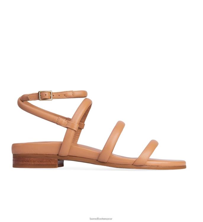 Bared Footwear mujer bulbul sandalias planas de cuero tostado rubor 4Z004219