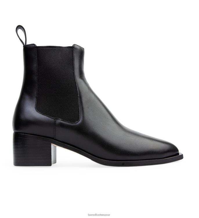 Bared Footwear mujer canario botas planas de cuero negro 4Z004103