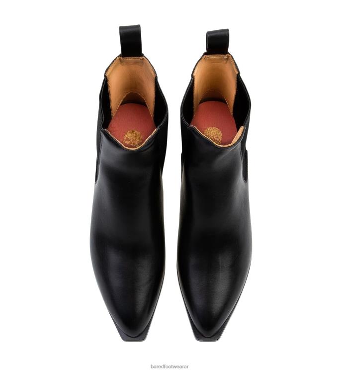 Bared Footwear mujer canario botas planas de cuero negro 4Z004103
