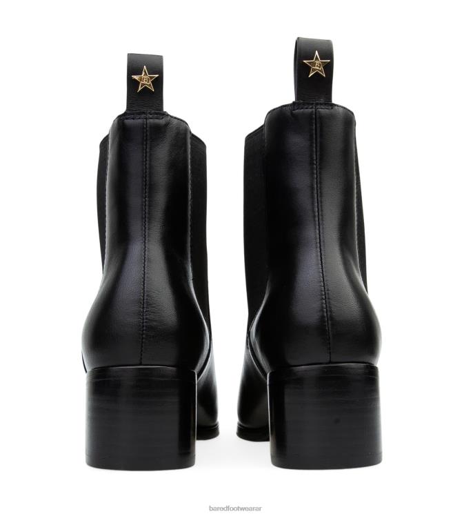 Bared Footwear mujer canario botas planas de cuero negro 4Z004103