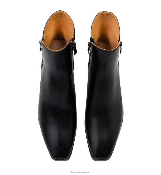 Bared Footwear mujer canastera botas de tacón de cuero negro 4Z004210