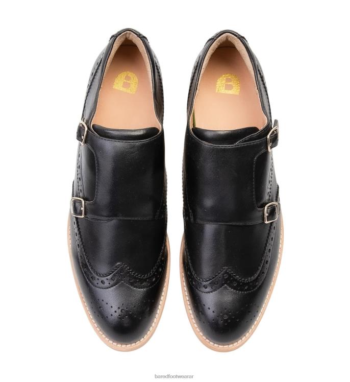 Bared Footwear mujer canastero zapatos planos negros con doble hebilla 4Z004139