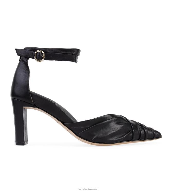 Bared Footwear mujer cardar tacones altos de cuero negro 4Z00485