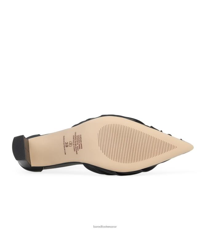 Bared Footwear mujer cardar tacones altos de cuero negro 4Z00485