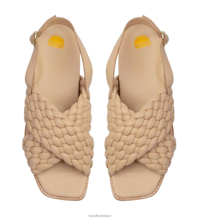 Bared Footwear mujer chanclo sandalia de piel color arena 4Z004243