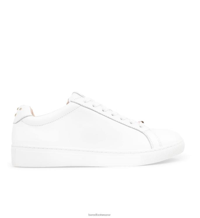 Bared Footwear mujer cola de espina zapatillas blancas de cuero y estrellas doradas 4Z004267