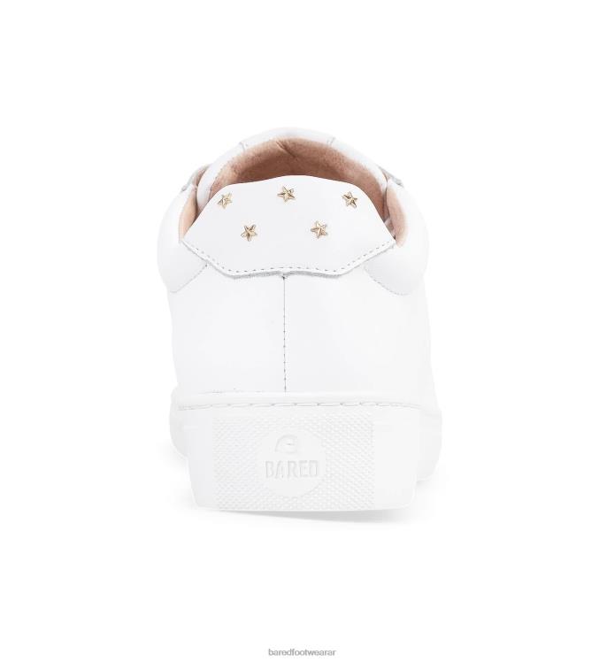 Bared Footwear mujer cola de espina zapatillas blancas de cuero y estrellas doradas 4Z004267