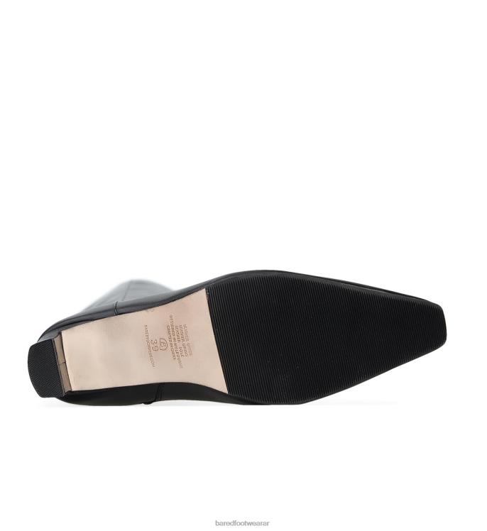 Bared Footwear mujer cola de fuego botas negras de cuero boxeadas 4Z004191