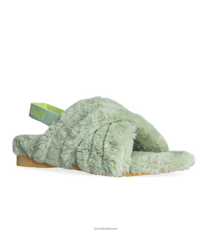 Bared Footwear mujer cola de pelusa pantuflas de piel sintética de espuma de mar 4Z004271