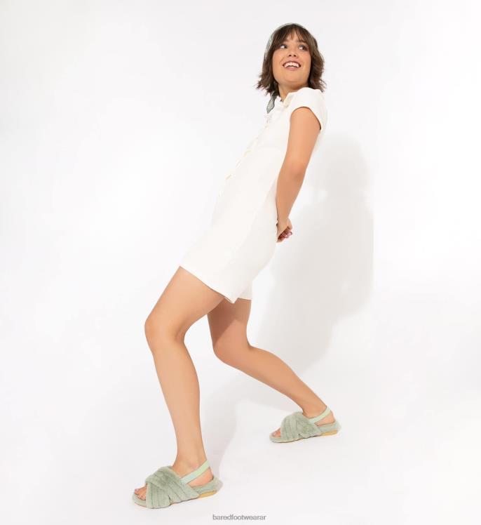 Bared Footwear mujer cola de pelusa pantuflas de piel sintética de espuma de mar 4Z004271