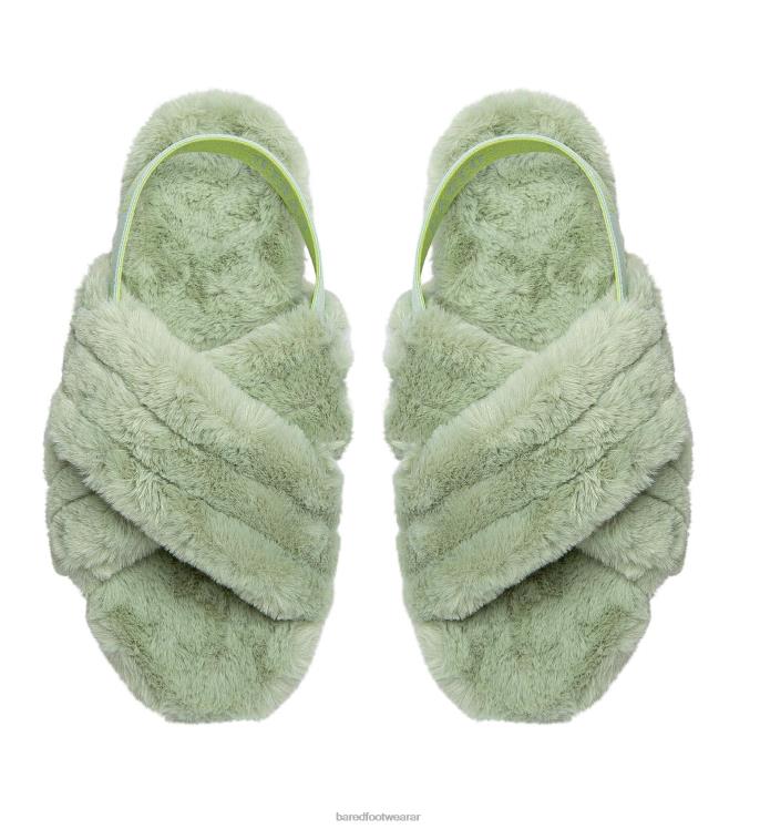 Bared Footwear mujer cola de pelusa pantuflas de piel sintética de espuma de mar 4Z004271
