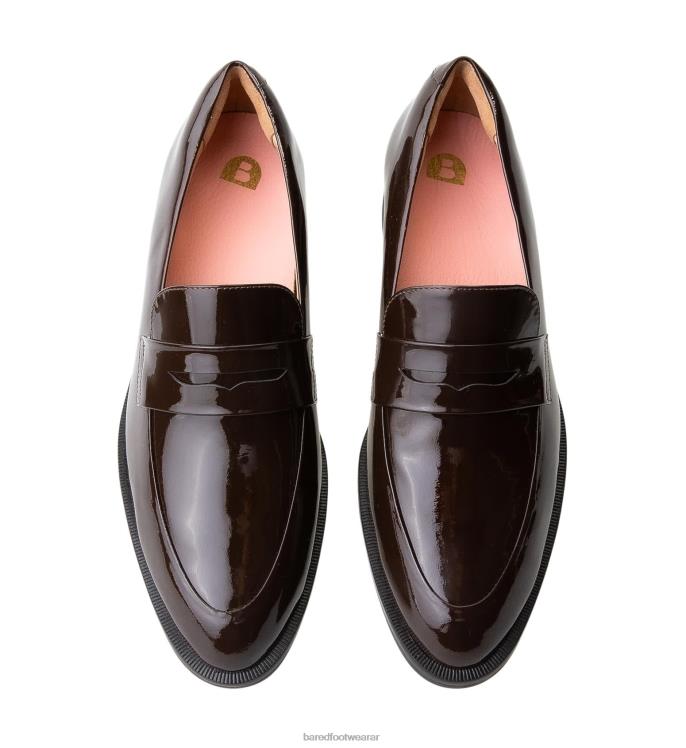 Bared Footwear mujer colibrí mocasines de charol roble oscuro 4Z004142