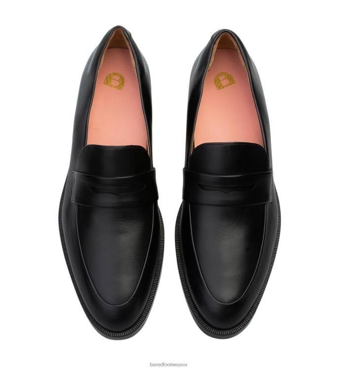 Bared Footwear mujer colibrí mocasines de cuero negro 4Z004141