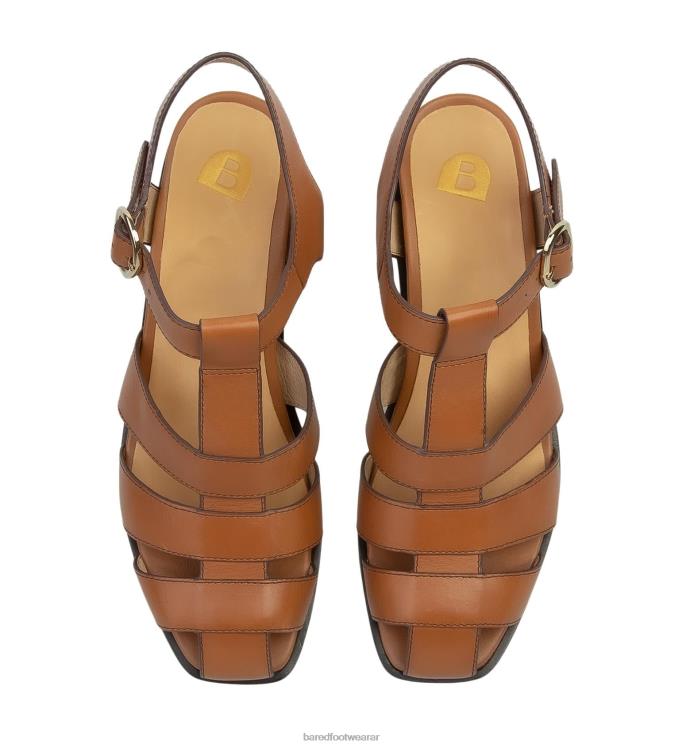Bared Footwear mujer colirrojo tacones bajos de cuero de pan de jengibre 4Z004182