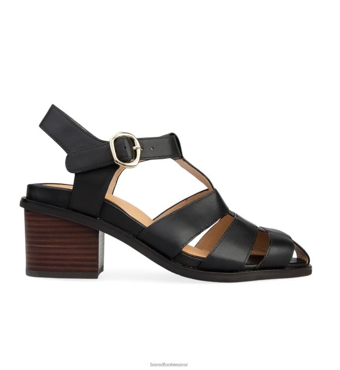 Bared Footwear mujer colirrojo tacones bajos de cuero negro 4Z004181