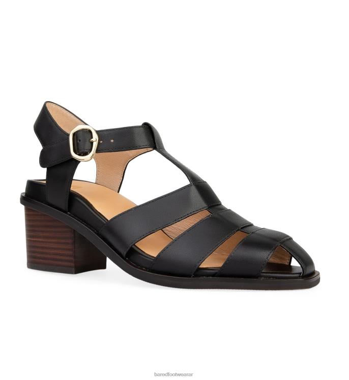 Bared Footwear mujer colirrojo tacones bajos de cuero negro 4Z004181