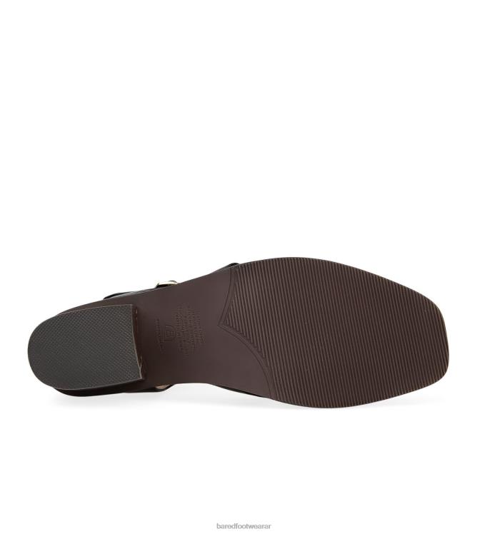 Bared Footwear mujer colirrojo tacones bajos de cuero negro 4Z004181
