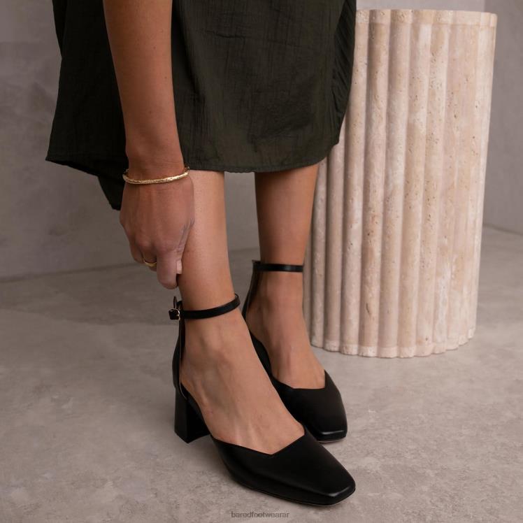 Bared Footwear mujer comedor de abejas tacones bajos de cuero negro 4Z004293