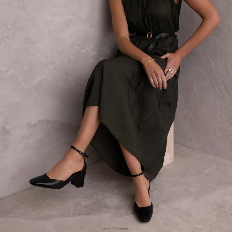 Bared Footwear mujer comedor de abejas tacones bajos de cuero negro 4Z004293