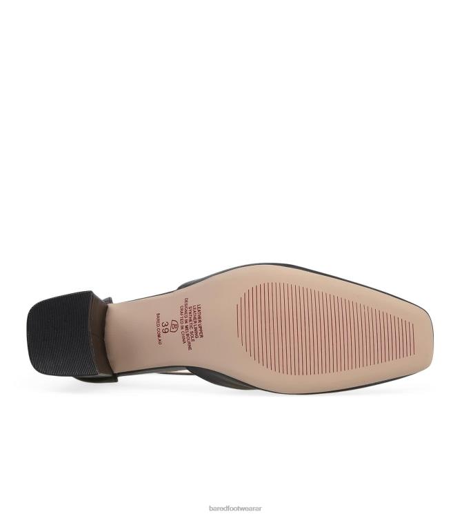 Bared Footwear mujer comedor de abejas tacones bajos de cuero negro 4Z004293