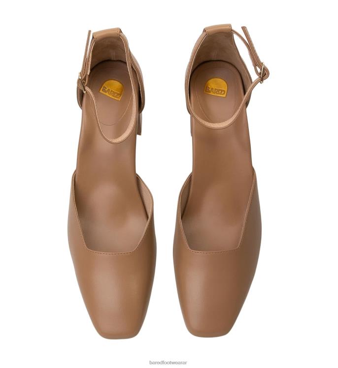 Bared Footwear mujer comedor de abejas tacones bajos de cuero topo 4Z004292
