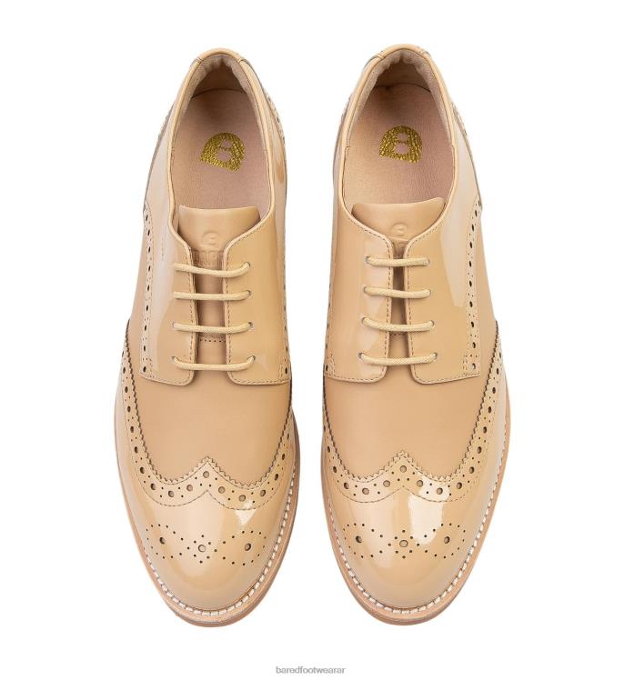 Bared Footwear mujer corcel zapatos planos con cordones de charol de concha marina 4Z004224