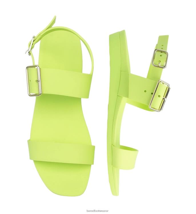 Bared Footwear mujer correlimos sandalias planas de goma chartreuse 4Z004302