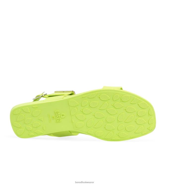 Bared Footwear mujer correlimos sandalias planas de goma chartreuse 4Z004302