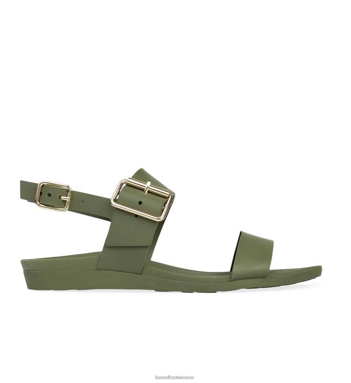 Bared Footwear mujer correlimos sandalias planas de goma verde oliva 4Z004301
