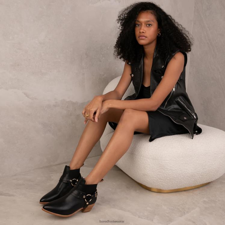 Bared Footwear mujer cuco botas planas de cuero negro 4Z004291