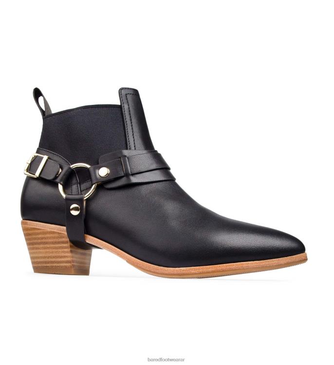 Bared Footwear mujer cuco botas planas de cuero negro 4Z004291