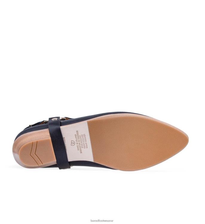 Bared Footwear mujer cuco botas planas de cuero negro 4Z004291