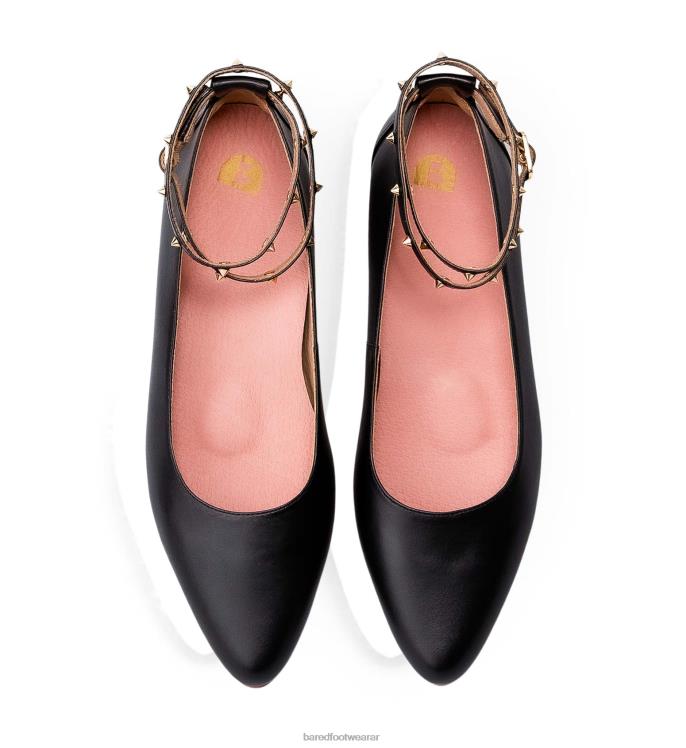 Bared Footwear mujer currawong iii bailarinas de cuero negro 4Z004295