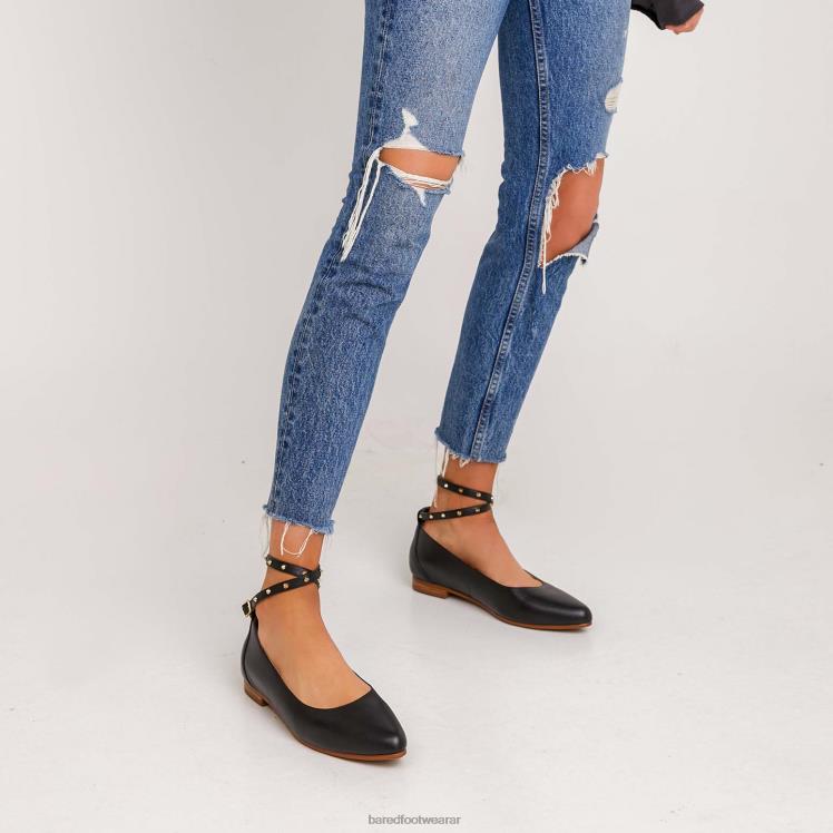 Bared Footwear mujer currawong iii bailarinas de cuero negro 4Z004295