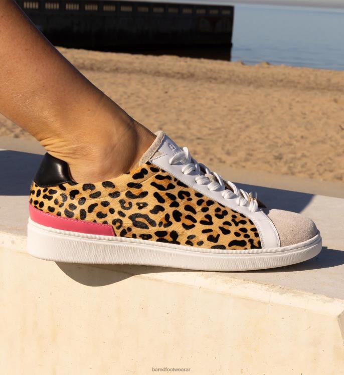 Bared Footwear mujer cálao 3 tenis de piel con estampado de leopardo y rosa caramelo 4Z004134