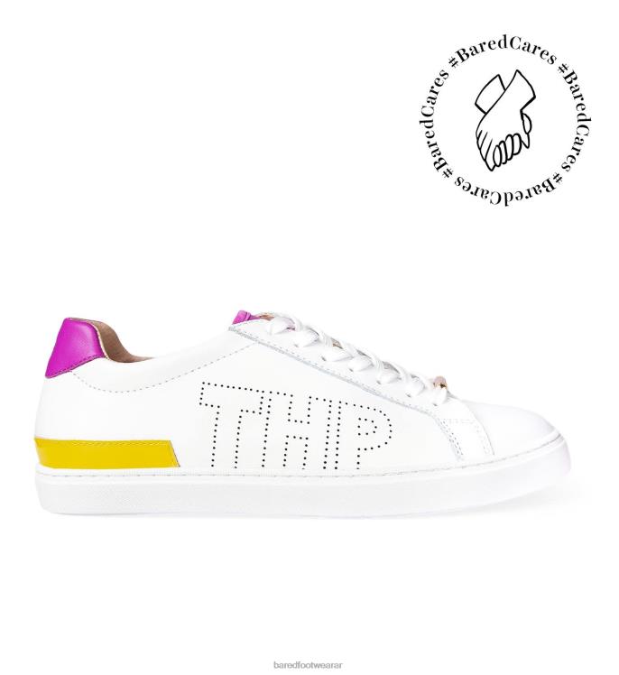 Bared Footwear mujer cálao zapatillas thp de cuero rosa y amarillo 4Z004299