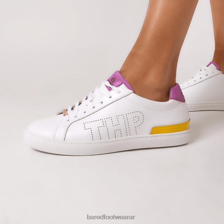 Bared Footwear mujer cálao zapatillas thp de cuero rosa y amarillo 4Z004299